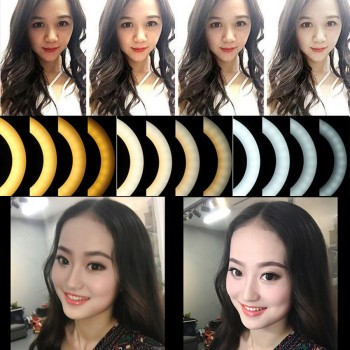 New LED Ring Flash Lights with Holder for Iphone Xiaomi Huawei Samsung phones LED Flash Lamp with Ball Head for Tripod Bloggers