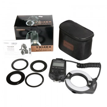 YONGNUO YN-14EX TTL Macro Ring Flash Light with 4 Adapters YN14EX Speelite for Canon 5D Mark II 5D Mark III 6D 7D 60D 70D 700D