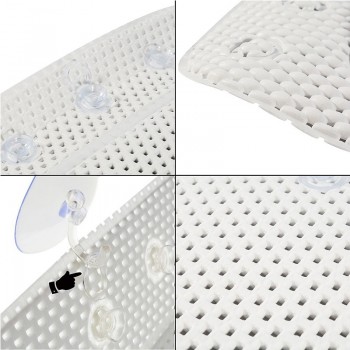 LIVING SMART Bathtub Mat with Single Pillow Hollow PVC Foam Spa Bathtub Pad Non-Slip 49.21 x 14.17inch