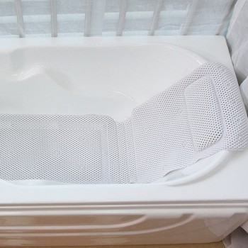 LIVING SMART Bathtub Mat with Single Pillow Hollow PVC Foam Spa Bathtub Pad Non-Slip 49.21 x 14.17inch