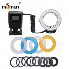 Mamen Macro Ring Flash For Sony Nikon D3200 D3300 D3100 Canon 60D 80D 600D 1300D 70D Camera Flash Light Speedlite LCD Display