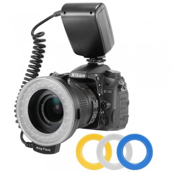 Mamen Macro Ring Flash For Sony Nikon D3200 D3300 D3100 Canon 60D 80D 600D 1300D 70D Camera Flash Light Speedlite LCD Display