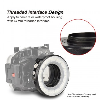 SL-108 67mm Waterproof Underwater Diving LED Ring Light For Olympus TG-5 TG5 TG-4 Sony A7 II A7R II Housing Case