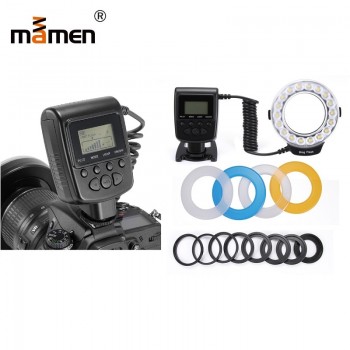 Mamen Macro Ring Flash Light For Nikon D7000 D5100 D90 Camera LED Light 5cm-150cm Ring Flash Speedlite 3000K-15000K