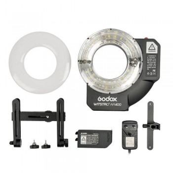 Godox AR400 400W Li-ion Battery LCD Panel Powerful Macro LED Ring Flash Speedlite Video Light Kit photography Ring Flash