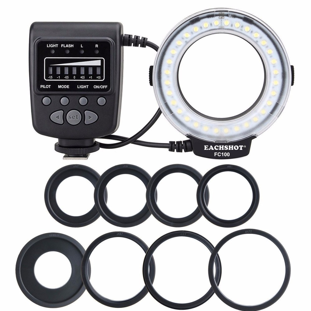 EACHSHOT FC-100 Macro Ring Flash Light for Nikon D7100 D7000 D5200 D5100 D5000 D3200 D310  for Canon 650D 600D 60D 7D 550D 1100D