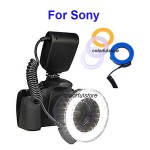RF550 Macro 48 LED Ring Flash Flashes Speedlight Light for Sony DSLR Camera +49/52/55/58/62/67/72/77 mm Lens Lenses Adapter Ring