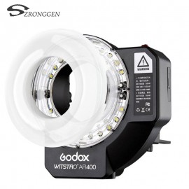 Godox AR400 400W Li-ion Battery LCD Panel Powerful Macro LED Ring Flash Speedlite Video Light Kit