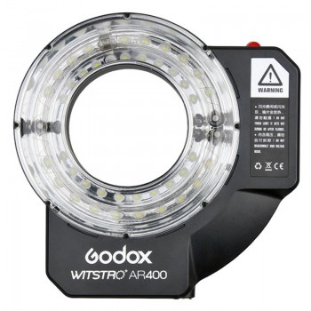Godox AR400 400W Li-ion Battery LCD Panel Powerful Macro LED Ring Flash Speedlite Video Light Kit