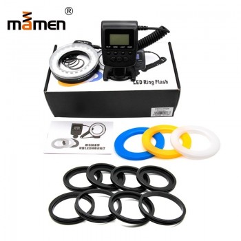 Mamen Camera Ring Flash Light 3000K-15000K 5-150cm Flash Range Photography Lighting For Canon Sony SLR Camera Flash Speedlite
