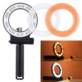 SL-109 Round Shaped 40M Waterproof Video Light 3 Modes 30 LED with Handle Grip amp; White amp; Orange Filter for GoPro , Xiaoyi