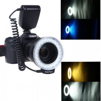 Pixel RF-550 RF550 48pcs LED Macro Ring Light Flash for Canon Nikon Panasonic Olympus DSLR Cameras DV LCD Display