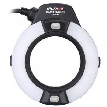 Viltrox JY-670N Macro Close-up Fill-in LED Light On-camera i-TTL Ring Flash Speedlite for Nikon DSLR Camera with Adapter Ring