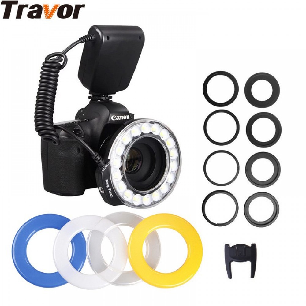 Travor 18pcs High Brighten SMD LED Macro Ring Flash RF-600D For Canon Nikon Pentax Olympus Panasonic Sigma DSLR Camera