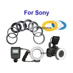 RF-550 Macro 48 Pcs LED Ring Flash Speedlite Light for Sony SLR Camera+49mm/52mm/55mm/58mm/62mm/67mm/72mm/77mm Lens Adapter Ring
