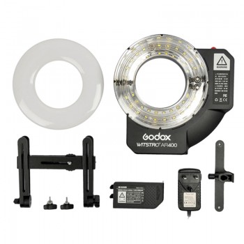 Godox AR400 400W Li-ion Battery LCD Panel Powerful Macro LED Ring Flash Speedlite Video Light Kit With Free DHL EMS