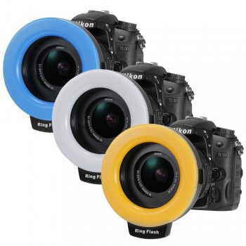 Camera Macro LED Ring Flash Light Speedlight with LCD Screen Display for Canon Nikon Sony Olympus Panasonic Pentax DSLR Cameras