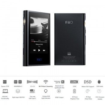 FiiO M9 HIFI  AK4490EN *2 Balanced WIFI USB DAC DSD Portable High-Resolution Audio MP3 Player Bluetooth LDAC APTX FLAC