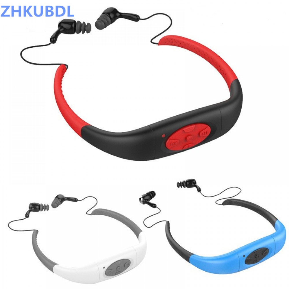 ZHKUBDL IPX8 Waterproof Sports MP3 Player 4G 8G Underwater Swimming Diving with FM Radio Earphone Stereo Audio Headphone