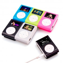 MP3 Mini USB Colorful Clip  Player LCD  ScreenMusic Player Screen Support 32GB Micro SD TF Card(not include) With Earphone MP3