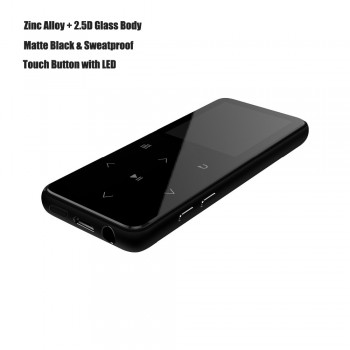 Sago M2 Bluetooth 4.0 MP3 Music Player 16GB 1.8 Inch Color Screen Zinc Alloy + 2.5D Glass Body Lossless Sound with FM Radio