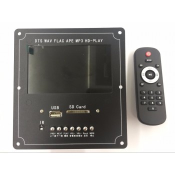 Wireless Bluetooth Audio Video Decoder LCD Screen DTS Lossless Bluetooth Module mp5 HD Video APE/WAV/MP3 Decoding Board