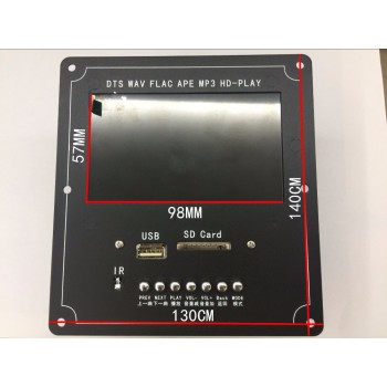 Wireless Bluetooth Audio Video Decoder LCD Screen DTS Lossless Bluetooth Module mp5 HD Video APE/WAV/MP3 Decoding Board