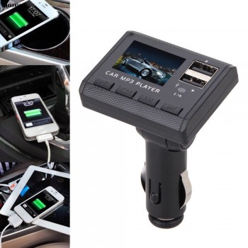 mosunx Hifi Car Music MP3 Player FM Transmitter Modulator Dual USB Charging SD MMC Remote Drop Shipping