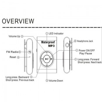 IPX8 Waterproof MP3 Player Swimming Diving Surfing 8GB/ 4GB Sports Headphone Music Player with FM Clip Walkman MP3 Player Newest