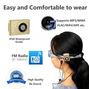 IPX8 Waterproof MP3 Player Swimming Diving Surfing 8GB/ 4GB Sports Headphone Music Player with FM Clip Walkman MP3 Player Newest