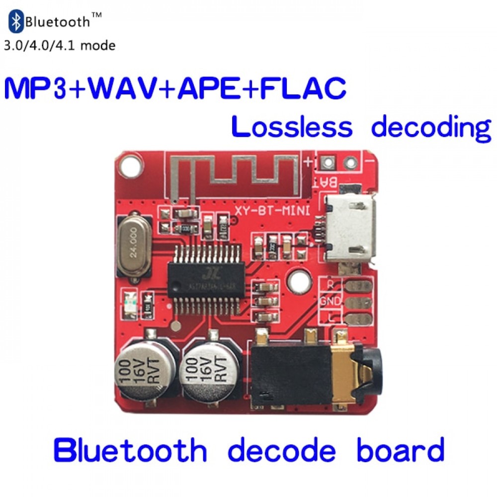 DC 3.7-5V Wireless Bluetooth 4.1 Stereo Audio Receiver MP3 Decoder Board Lossless Decoding Module