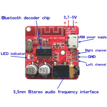 DC 3.7-5V Wireless Bluetooth 4.1 Stereo Audio Receiver MP3 Decoder Board Lossless Decoding Module