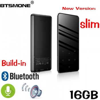 Btsmone new version touch screen slim mp3 player Built-in Bluetooth and 16/32GB with loudly Speaker FM /radio expand up to 128GB