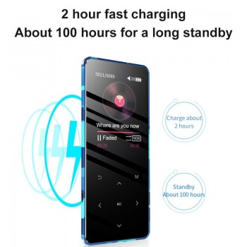 Btsmone new version touch screen slim mp3 player Built-in Bluetooth and 16/32GB with loudly Speaker FM /radio expand up to 128GB
