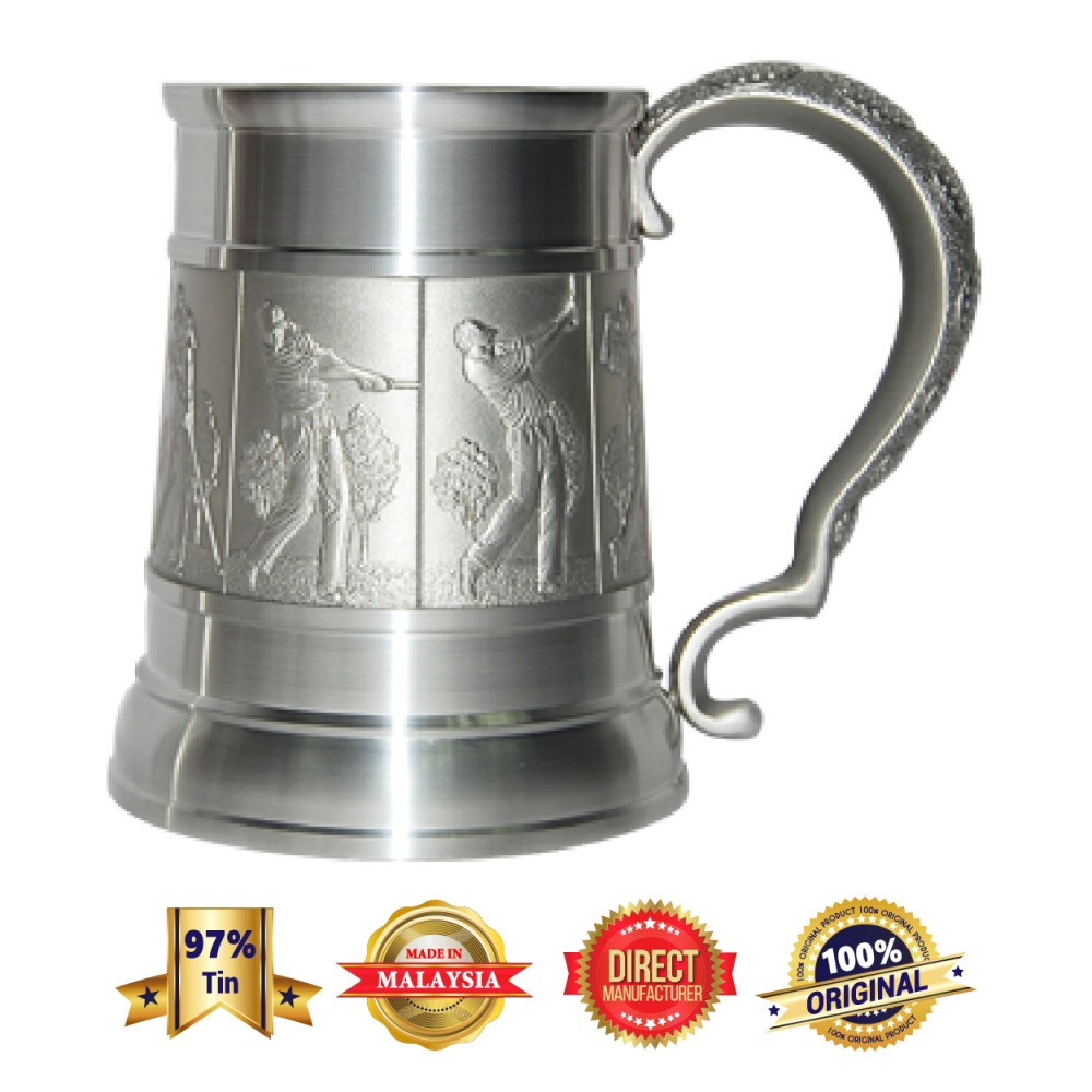 FCB127 Pewter Beer Mug - Golfer