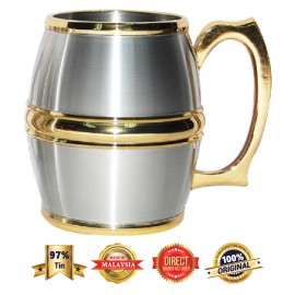 FCB131GP Gold Plated Pewter Barrel Mug