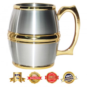 FCB131GP Gold Plated Pewter Barrel Mug