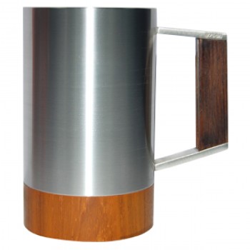 HKB042CW Pewter Beer Mug with Wooden Handle and Base