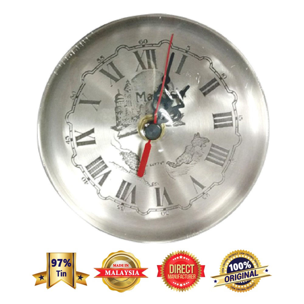DKC009 Pewter Clock - Malaysia Maps