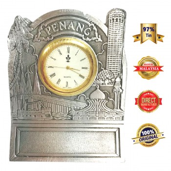 DKC016 Pewter Table Clock - Penang