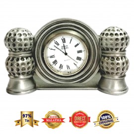 DKC017 Pewter Clock - Golf Balls