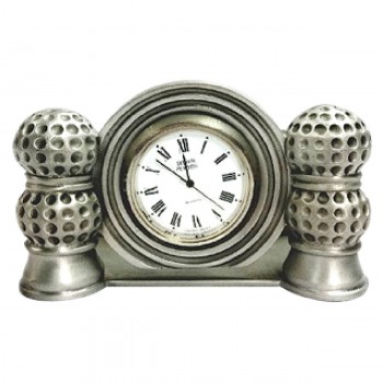 DKC017 Pewter Clock - Golf Balls