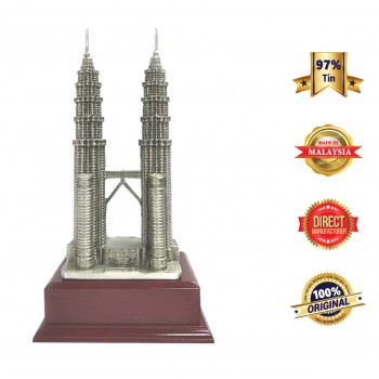 DKF002W Pewter Figurine with Woodbase - KLCC