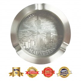 DKA008W Pewter Ashtray (Menara KL) with Woodbase