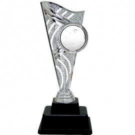 AT30671(6) Acrylic Pattern Trophy c/w Plastic Stand Medal With Gold/Silver/Bronze color