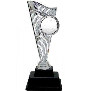 AT30671(6) Acrylic Pattern Trophy c/w Plastic Stand Medal With Gold/Silver/Bronze color