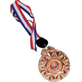 ACC913(6) Plastic Hanging Medal With Gold/Silver/Bronze color c/w Big Ribbon With Color