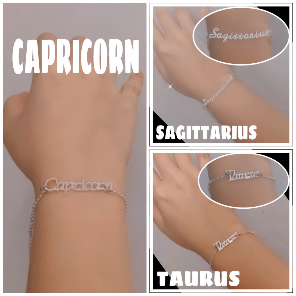 12 Zodiac Sign Silver Bracelets for Women | Fashion 12 Constellation Silver Metal Jewelry Astrology 