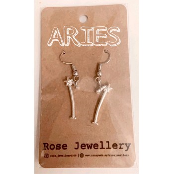 12 Zodiac Sign Hook Earrings for Women | Fashion 12 Constellation Silver Metal Jewelry Astrology 