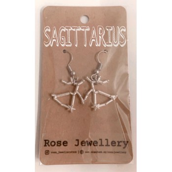 12 Zodiac Sign Hook Earrings for Women | Fashion 12 Constellation Silver Metal Jewelry Astrology 